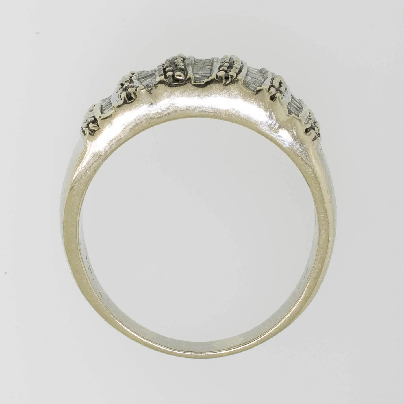 10K White Gold Black and White Diamond Ring Size 9.75 Preowned Jewelry