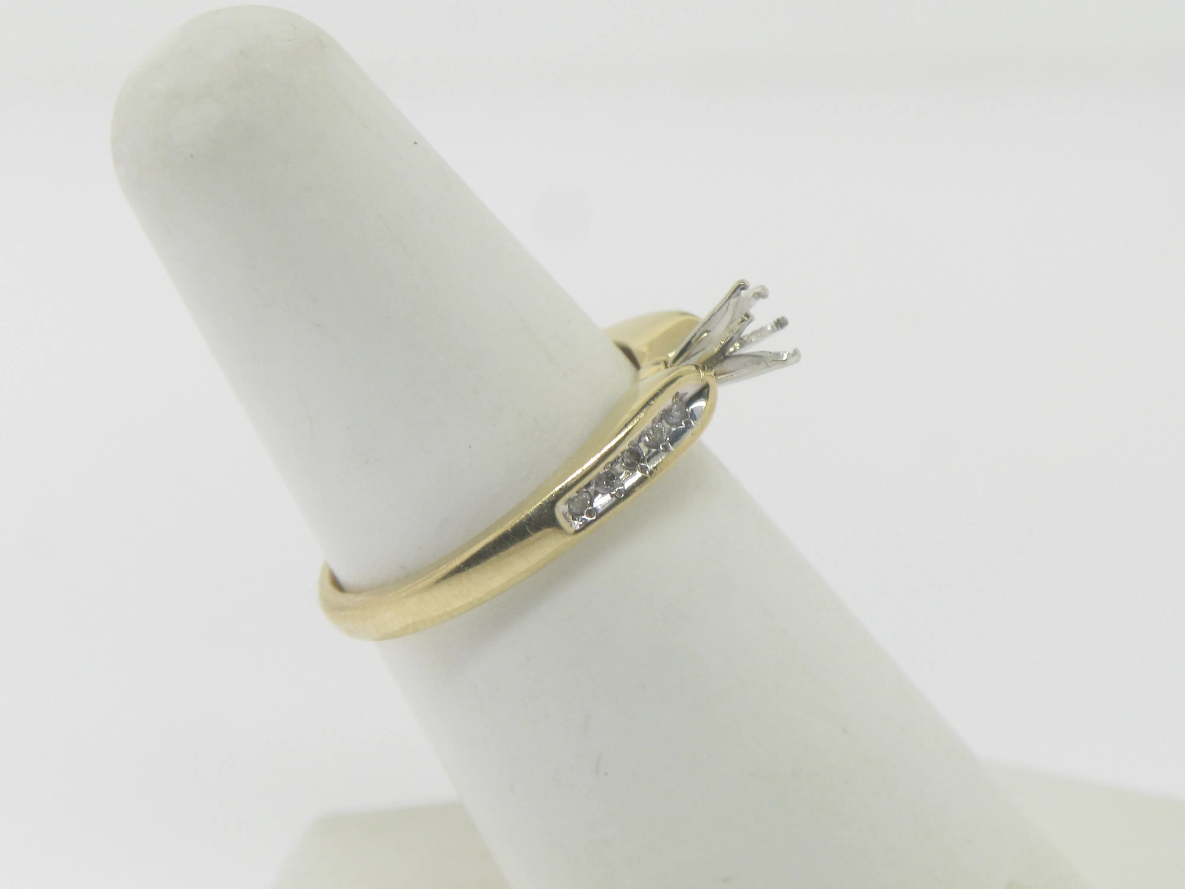 14K Yellow and White Gold Diamond Semi Mounting (Up to 1/4 CT) (Estate Jewelry)