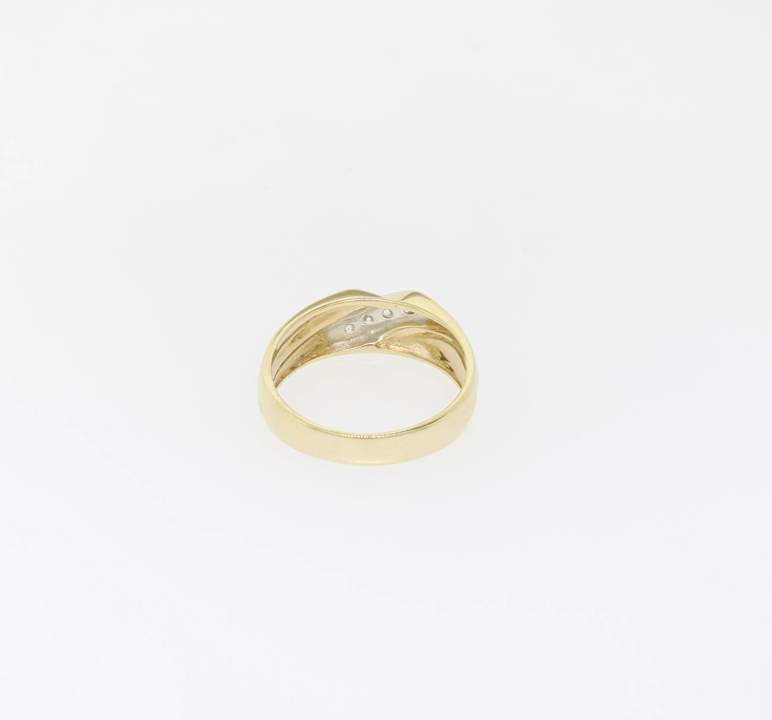 14K Yellow Gold 4 Diamond Ring .28TW (I-I1) Size 11 Preowned Jewelry