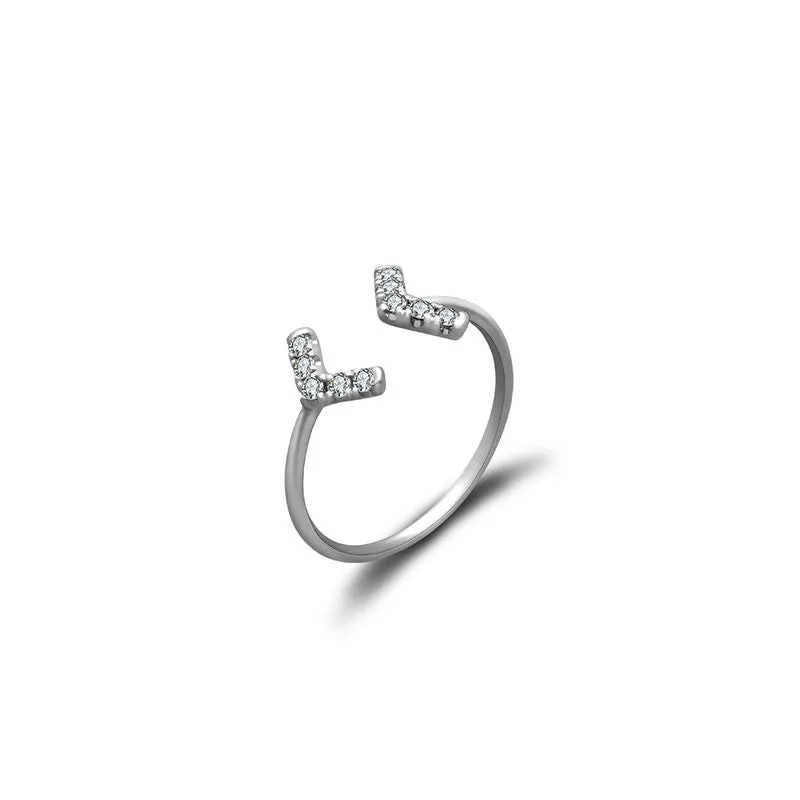 18k Gold Double Arrow Diamond Midi / Pinky Ring