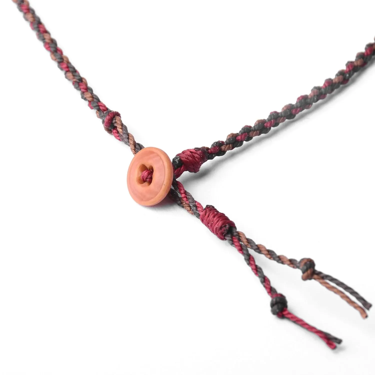 Adjustable Boho Surfer Wrap Bracelet Women & Men - Handmade Rope Bracelet with Corozo Button - Unisex Waterproof Beach Jewelry - Birthday Gift for Boyfriend Girlfriend (pray)