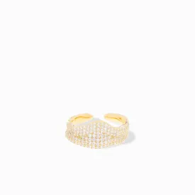 adjustable pave v shaped ring