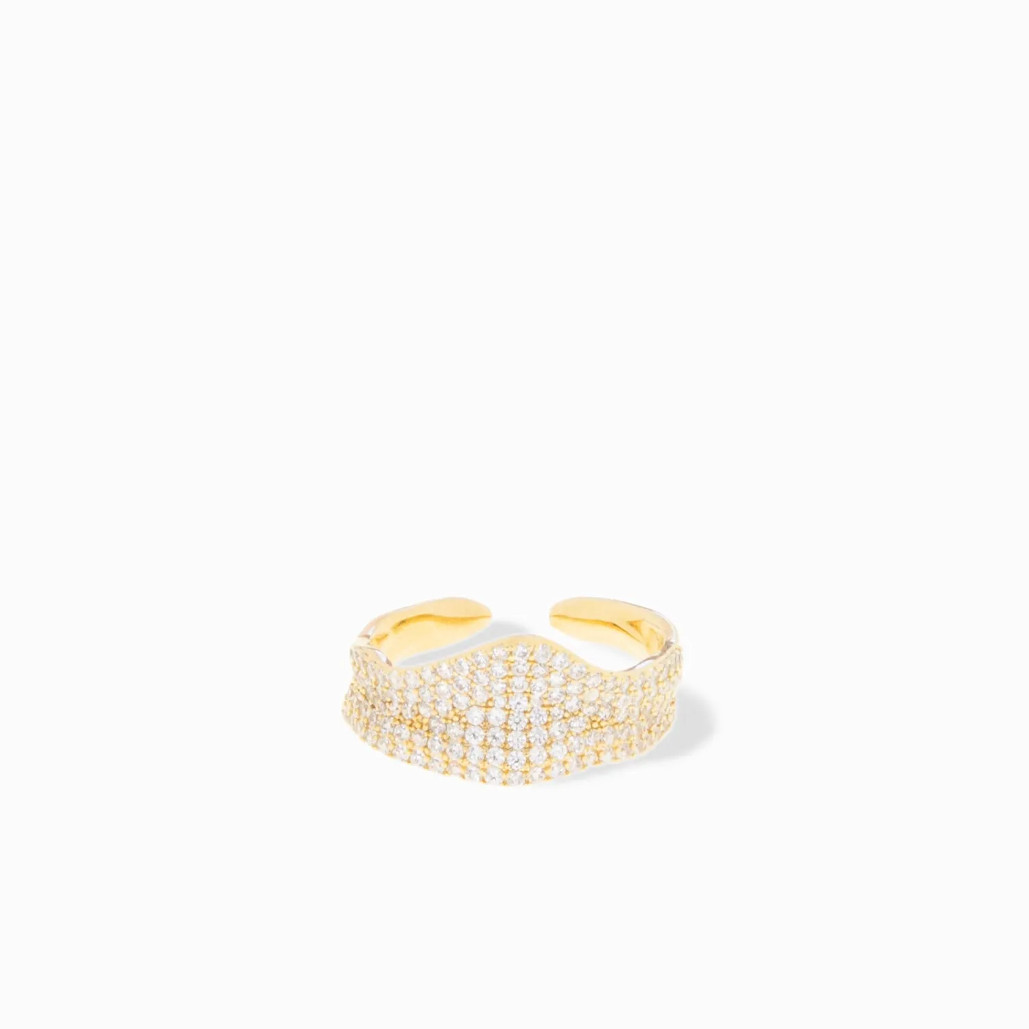 adjustable pave v shaped ring