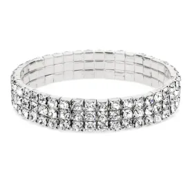 Aurora Rhinestone Anklet (3 Rows / Silver)