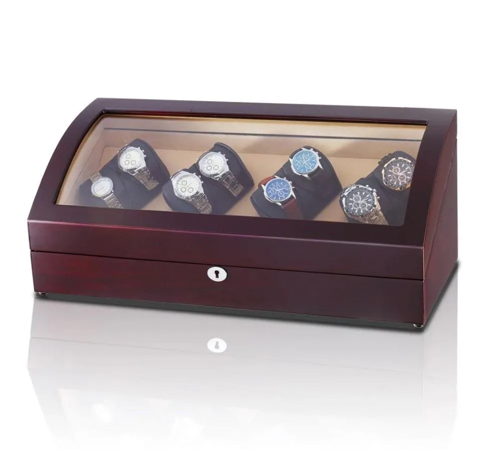 Avoca Watch Winder Box for 8   8 Watches in Mahogany
