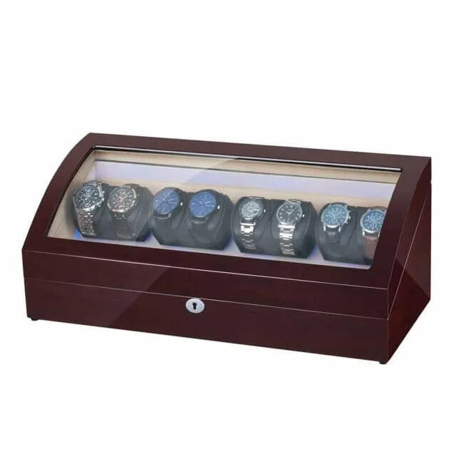 Avoca Watch Winder Box for 8   8 Watches in Mahogany