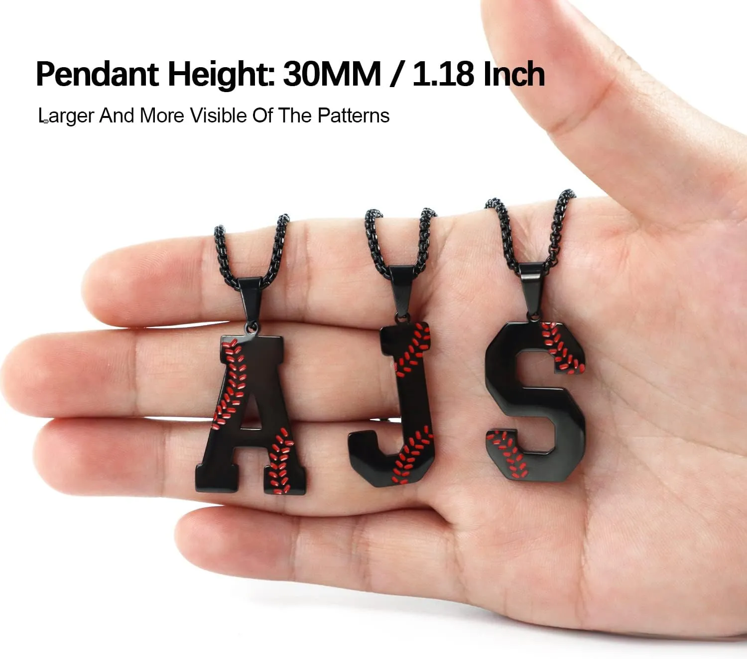 Baseball Initial Necklace for Boys Men A-Z Letter Necklaces Chain Stainless Steel Pendant with Accessories Sport Charm Baseball Gifts for Team Player Athlete Lover Fans??