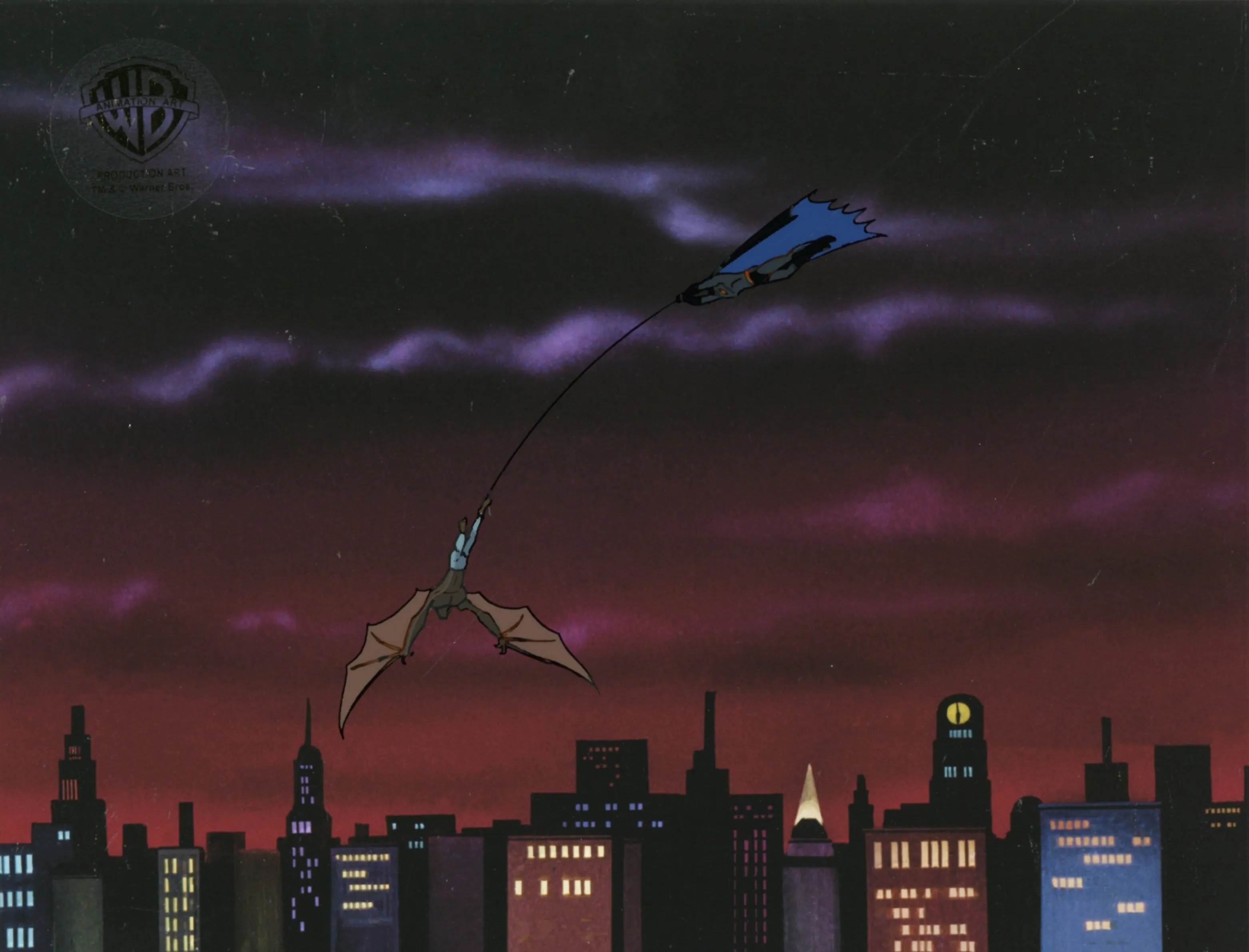 Batman The Animated Series Original Production Cel with Matching Drawing: Batman, Man-Bat
