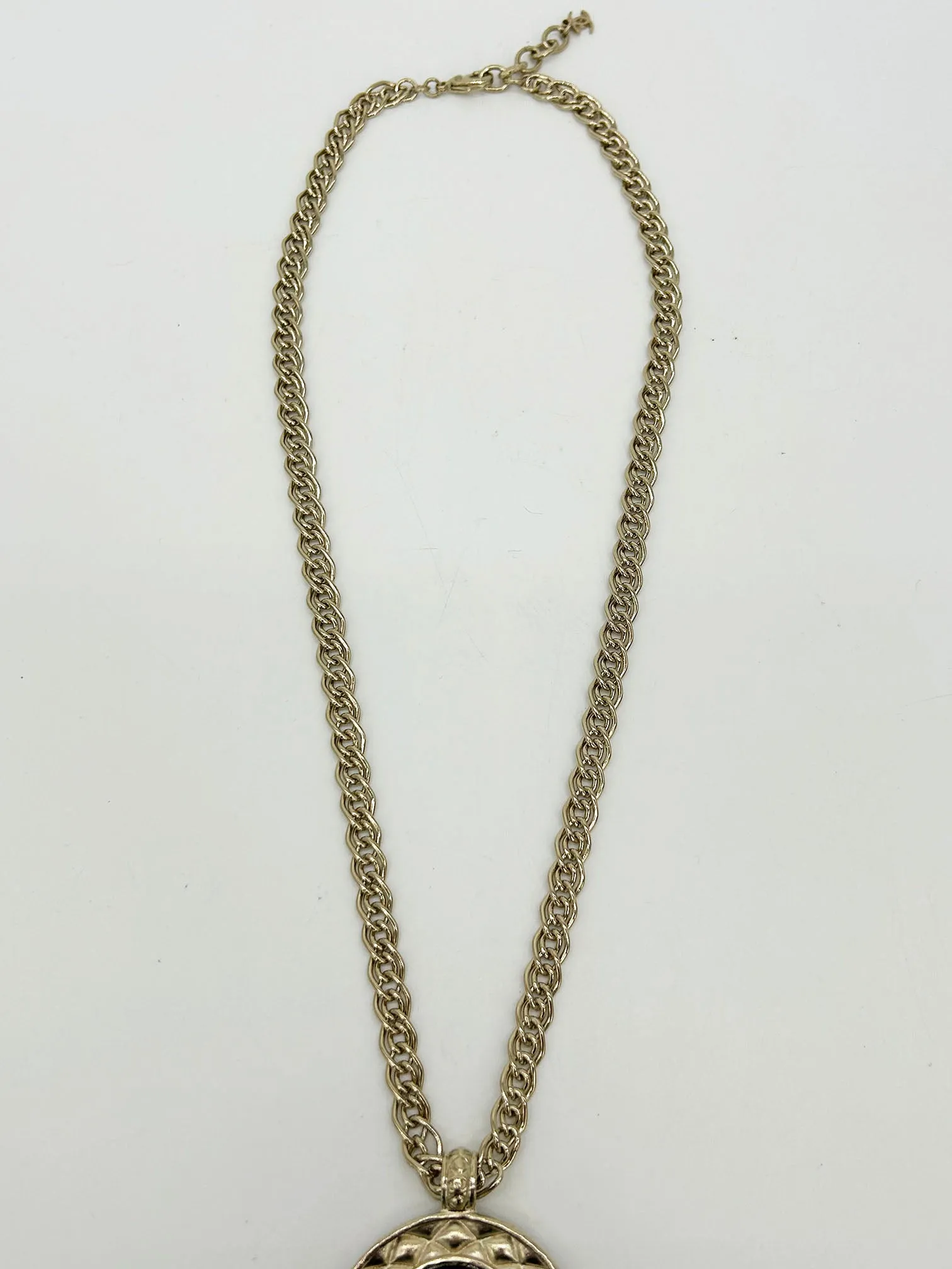 Chanel Black Rhinestone Egyptian Scarab Necklace