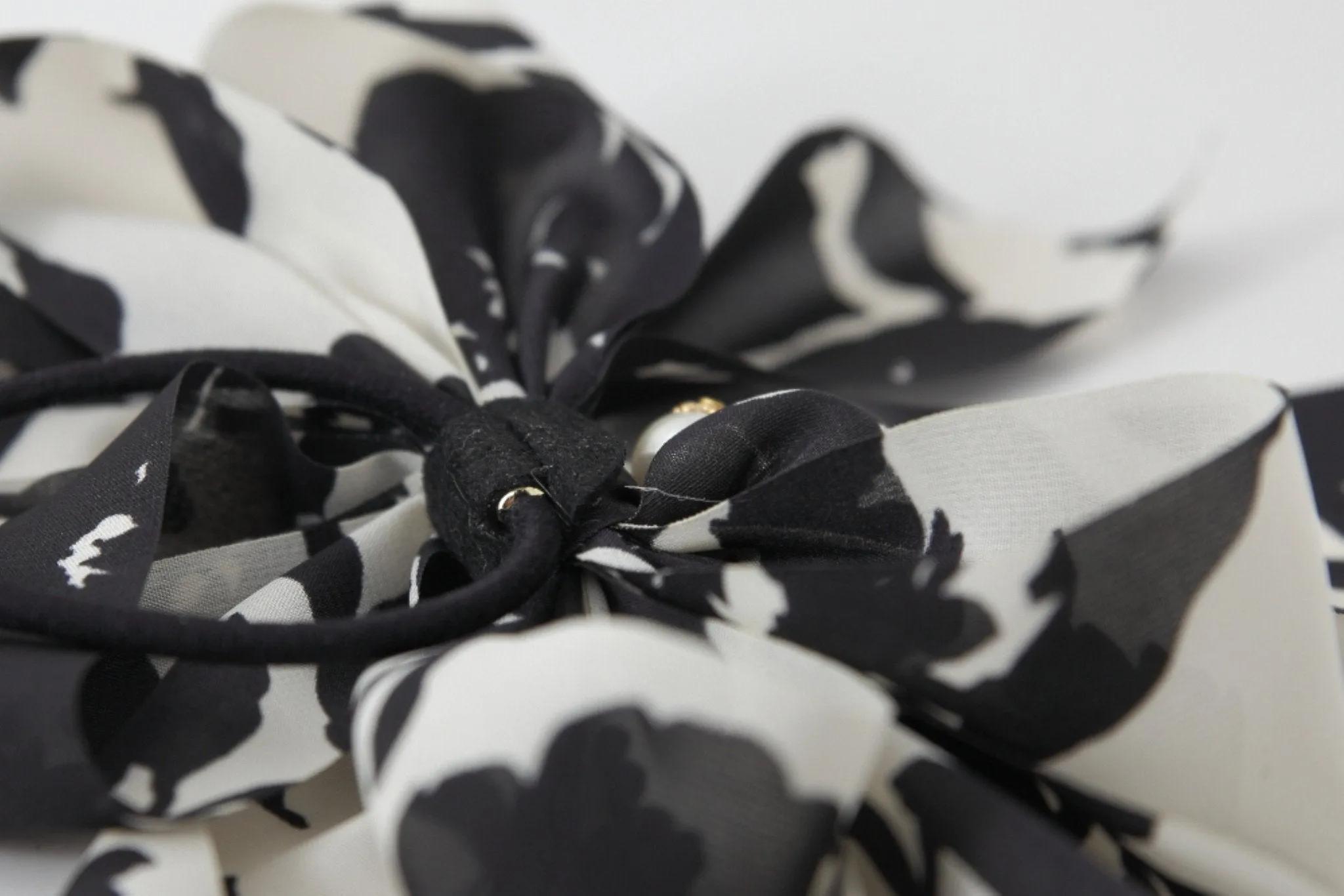 Chiffon Multi Wing Bow Pearl Ornamented Elastic Ponytail Holder Hair Elastics Women Hair Accessories