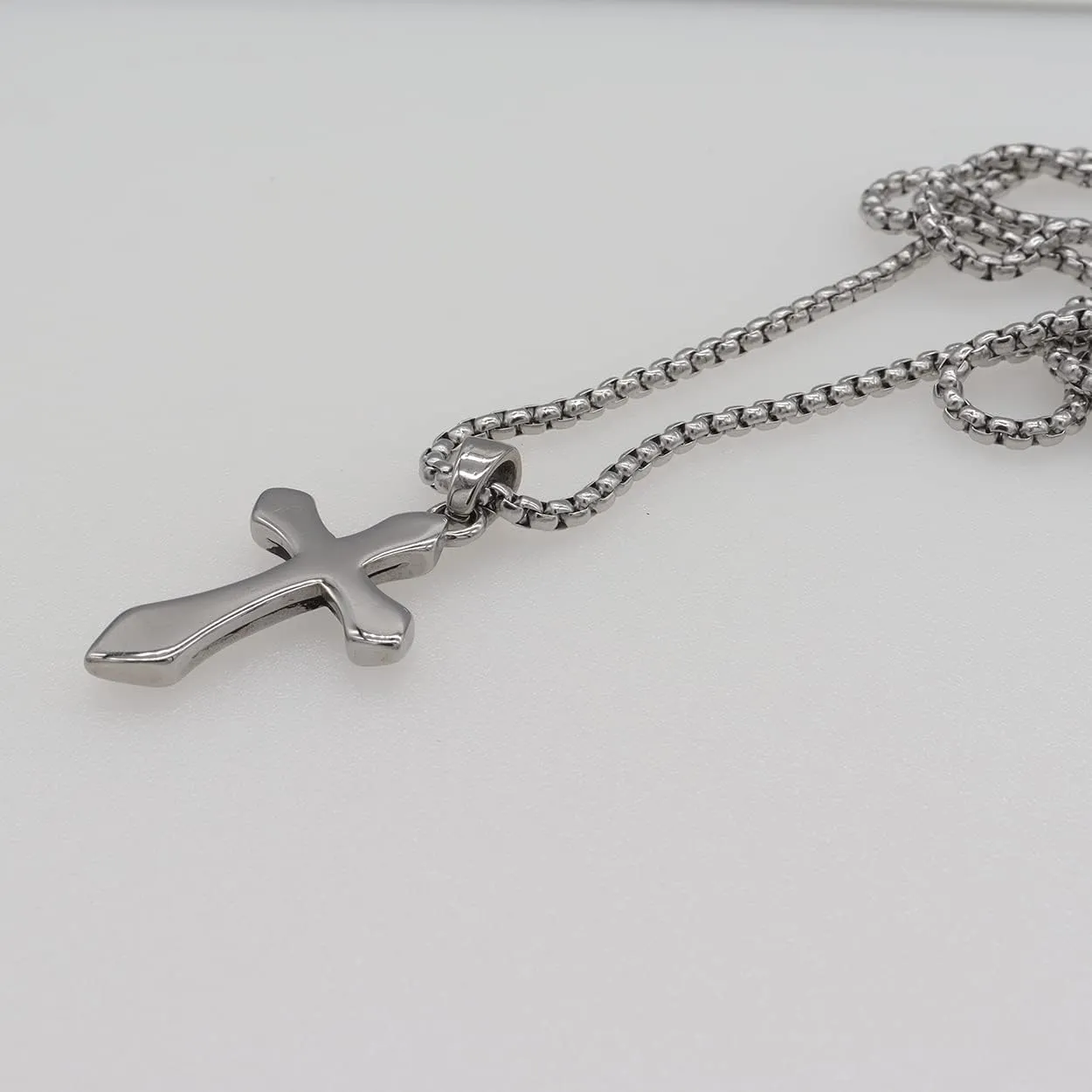 Cross Pendant Necklace for Women Girls - Gothic Catholic Christian Costume Cross Jewelry - Delicate Dainty Cubic Zirconia Rhinestone Stainless Steel Hypoallergenic Chain Christmas Gift