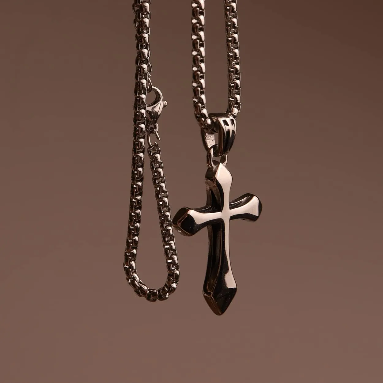 Cross Pendant Necklace for Women Girls - Gothic Catholic Christian Costume Cross Jewelry - Delicate Dainty Cubic Zirconia Rhinestone Stainless Steel Hypoallergenic Chain Christmas Gift