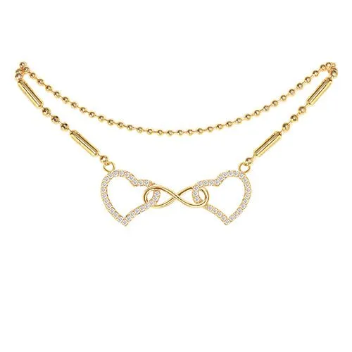 Cubic Zirconia Infinity Heart Anklet