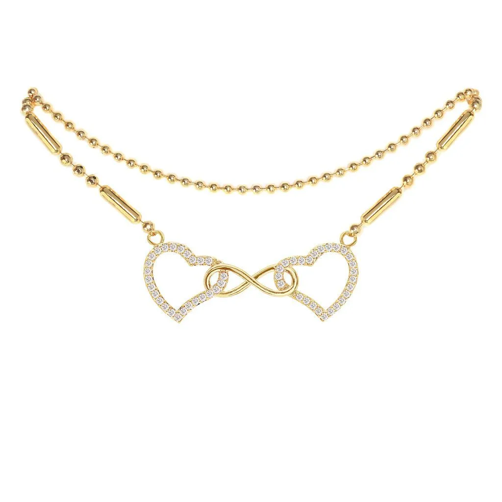 Cubic Zirconia Infinity Heart Anklet