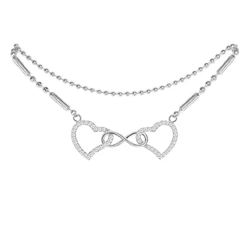Cubic Zirconia Infinity Heart Anklet