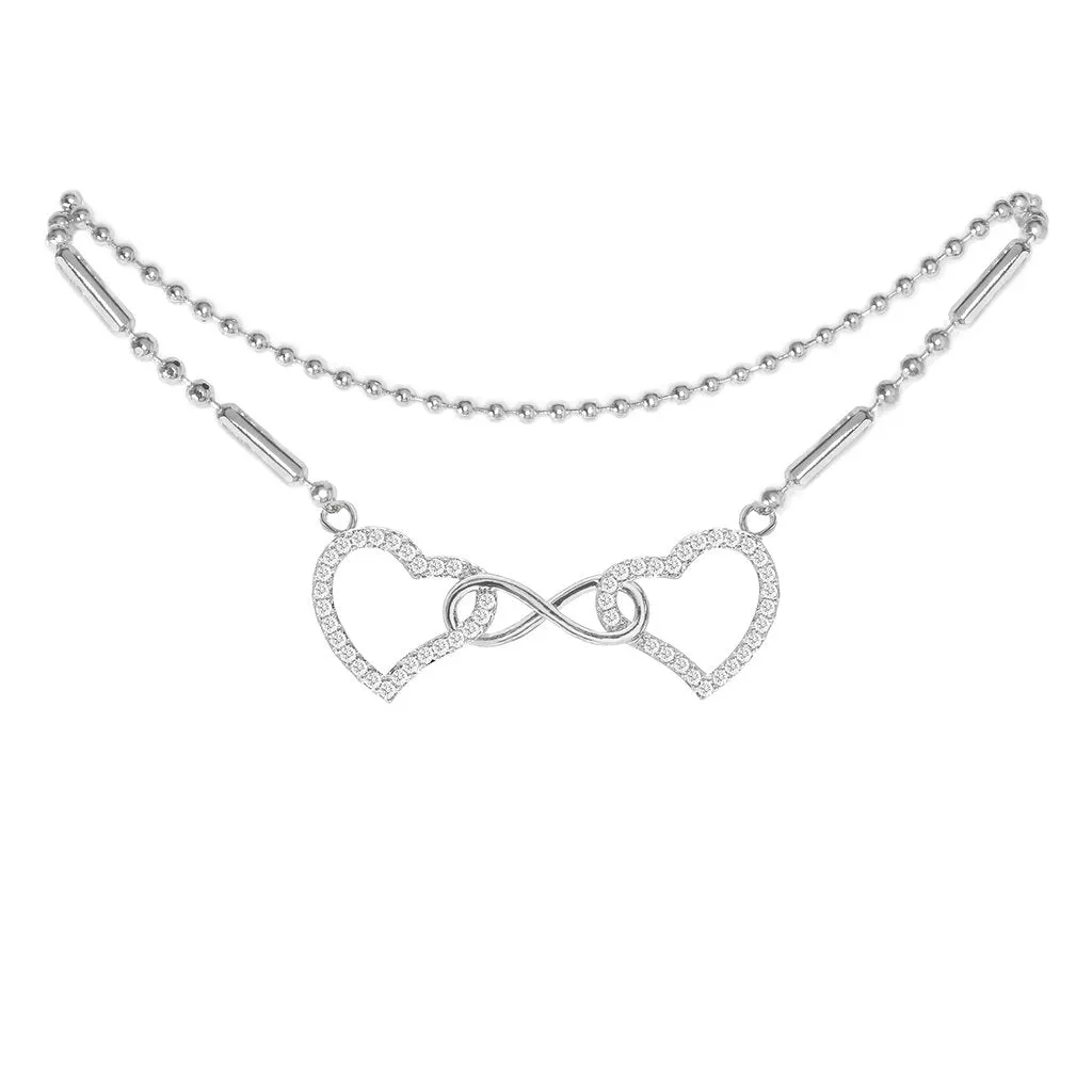 Cubic Zirconia Infinity Heart Anklet