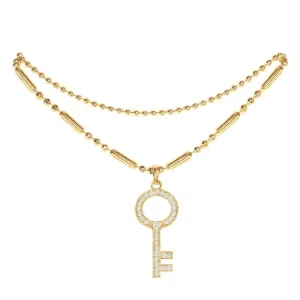 Cubic Zirconia Key Pendant Anklet