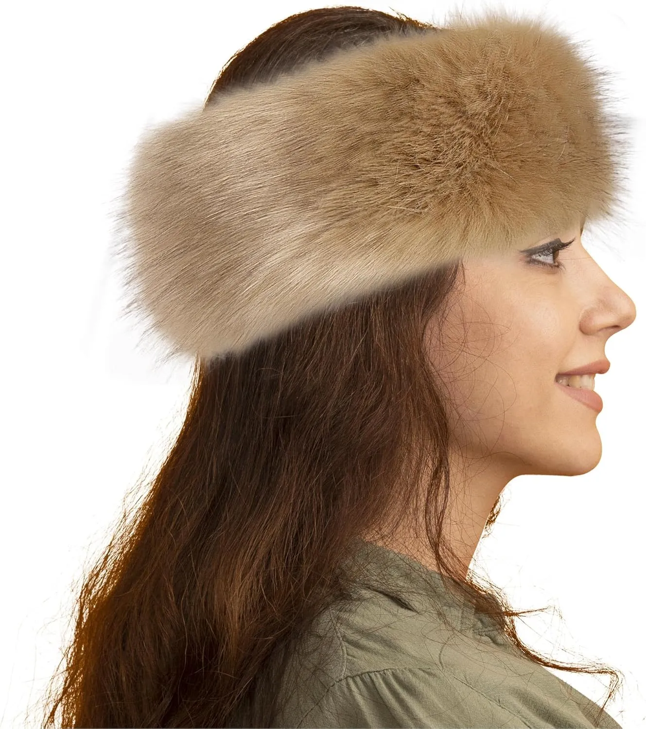 Dikoaina Womens Faux Fur Headband Winter Earwarmer Earmuff Ski