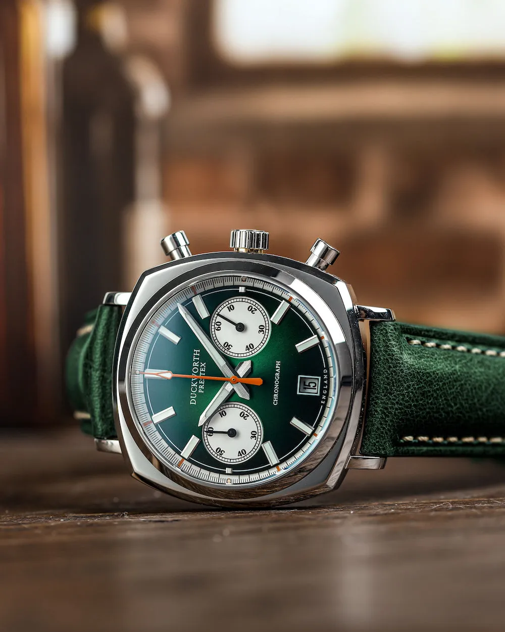 DuckwORSth Prestex Watch Chronograph 42 Green Green Leather D