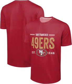 FOCO NFL Men's Officially Licensed Football Team Logo Wordmark Distressed Performance Team Color Crewneck T-Shirt