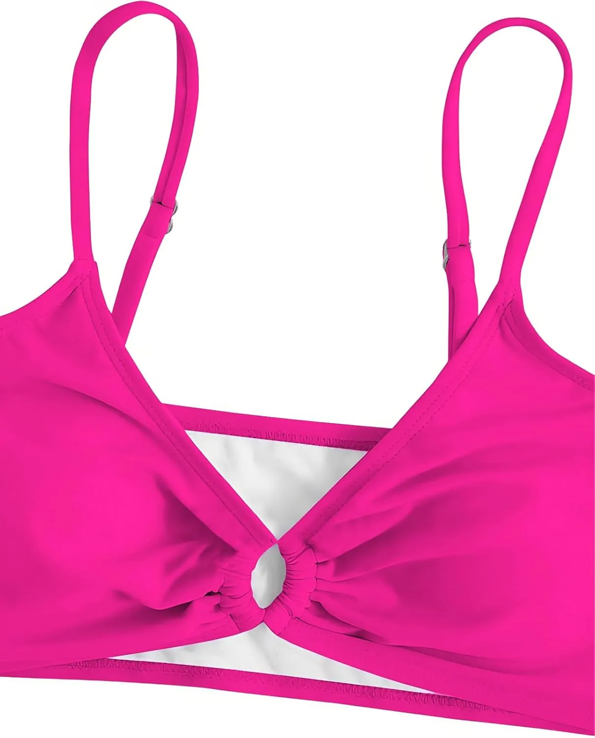 Girl's 2 Piece Swimsuits Disty Floral Ring Linked Bathing Suit Cute Bikini Sets