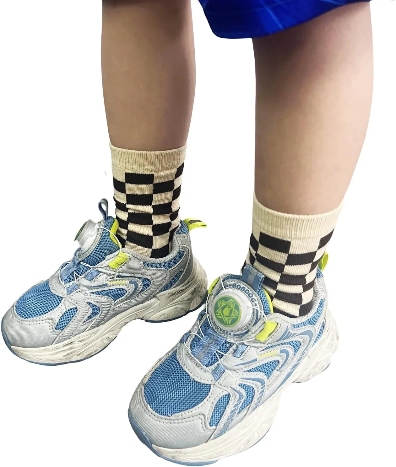 Girls Checkered Crew Socks Cotton Cute Novelty Anklet Socks for Kids Toddler Boys Unisex