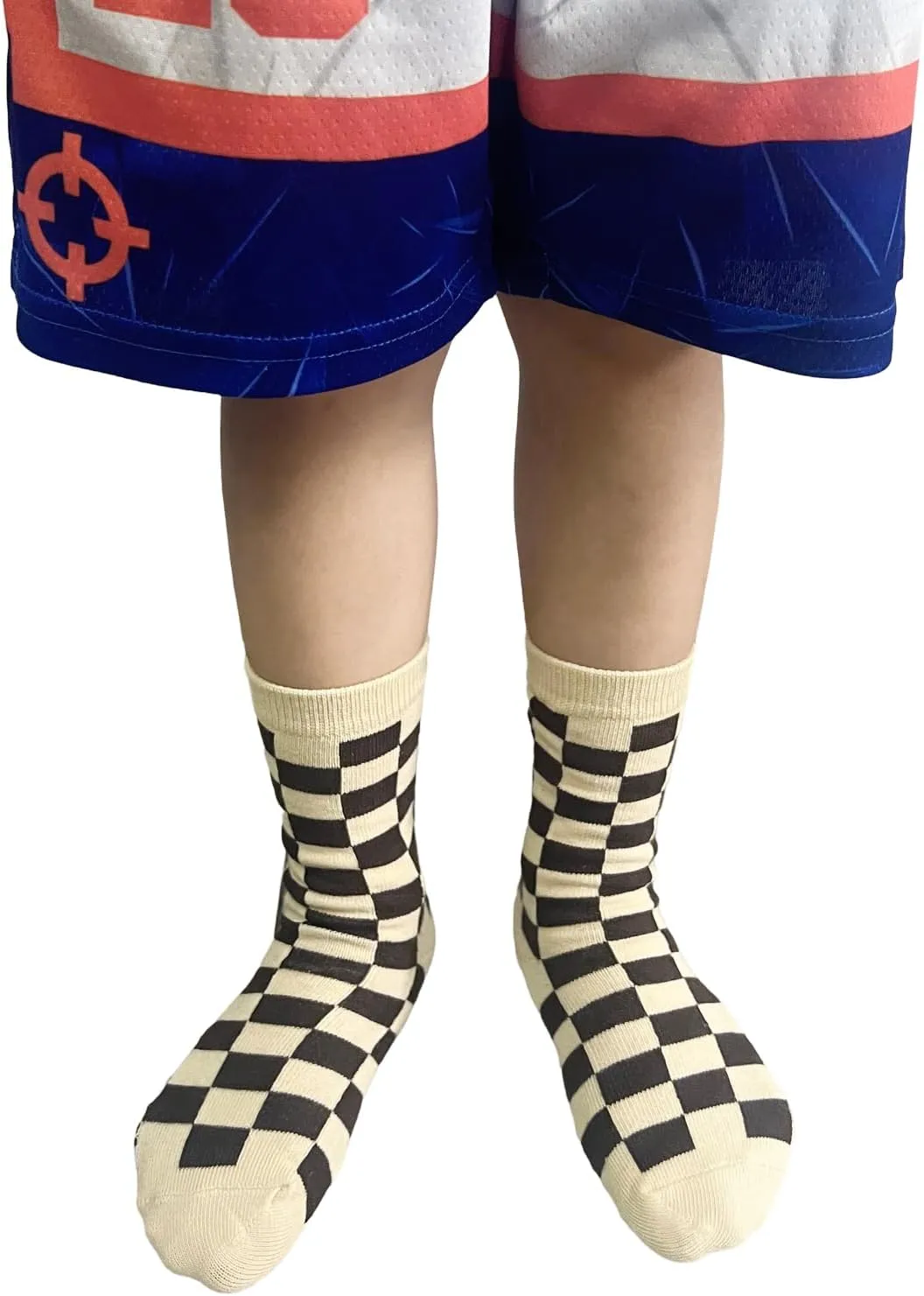 Girls Checkered Crew Socks Cotton Cute Novelty Anklet Socks for Kids Toddler Boys Unisex