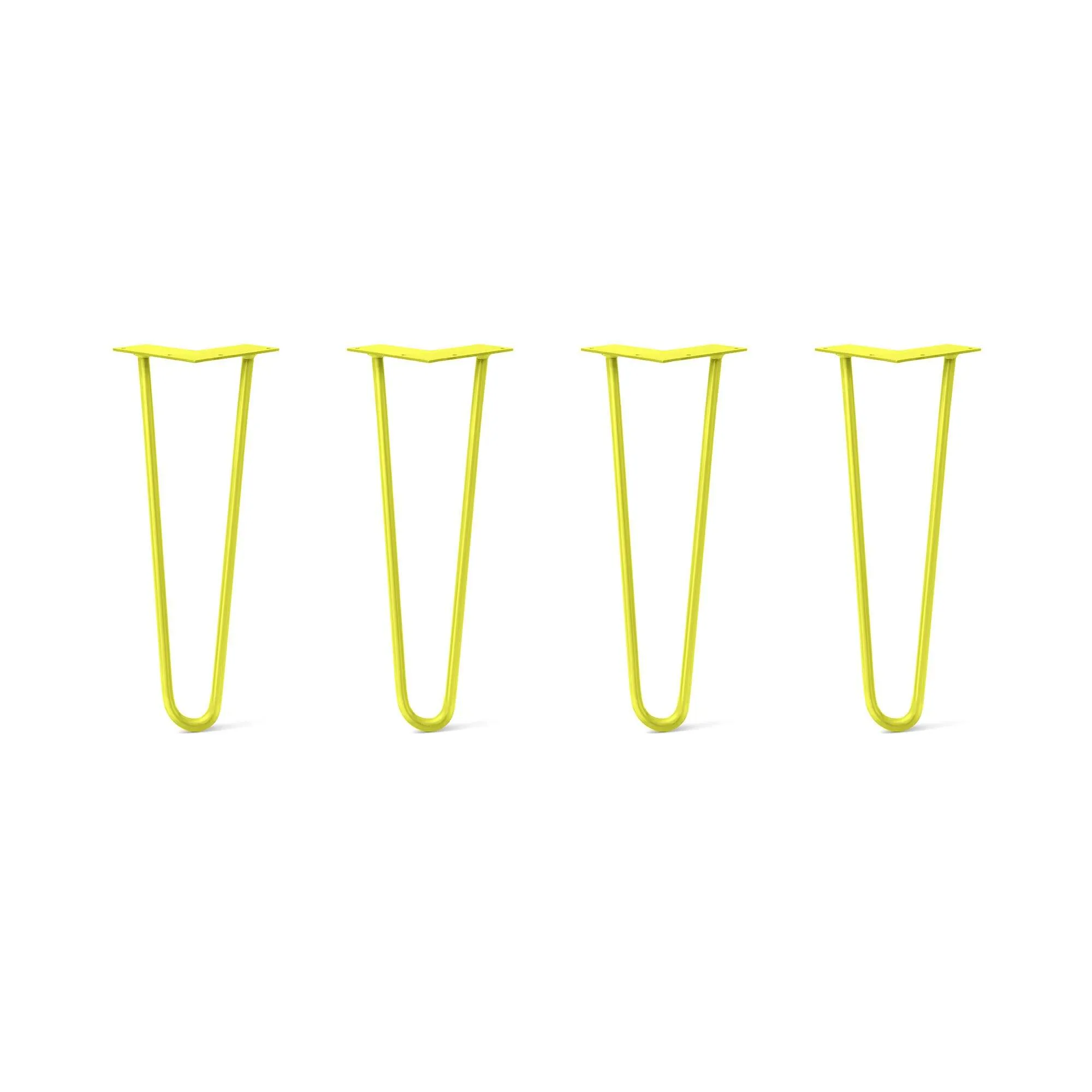 Hairpin Legs Set of 4, 2-Rod Design - Yellow Powder Coated Finish