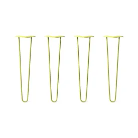 Hairpin Legs Set of 4, 2-Rod Design - Yellow Powder Coated Finish