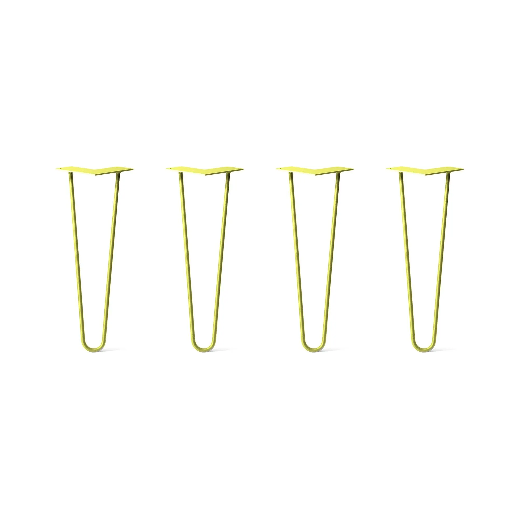 Hairpin Legs Set of 4, 2-Rod Design - Yellow Powder Coated Finish