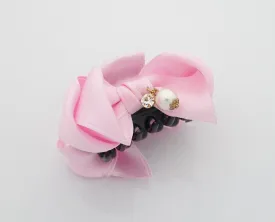 Handmade Satin Bow Mini Hair jaw Claw Clip Women Hair Accessories Small Hair Claw