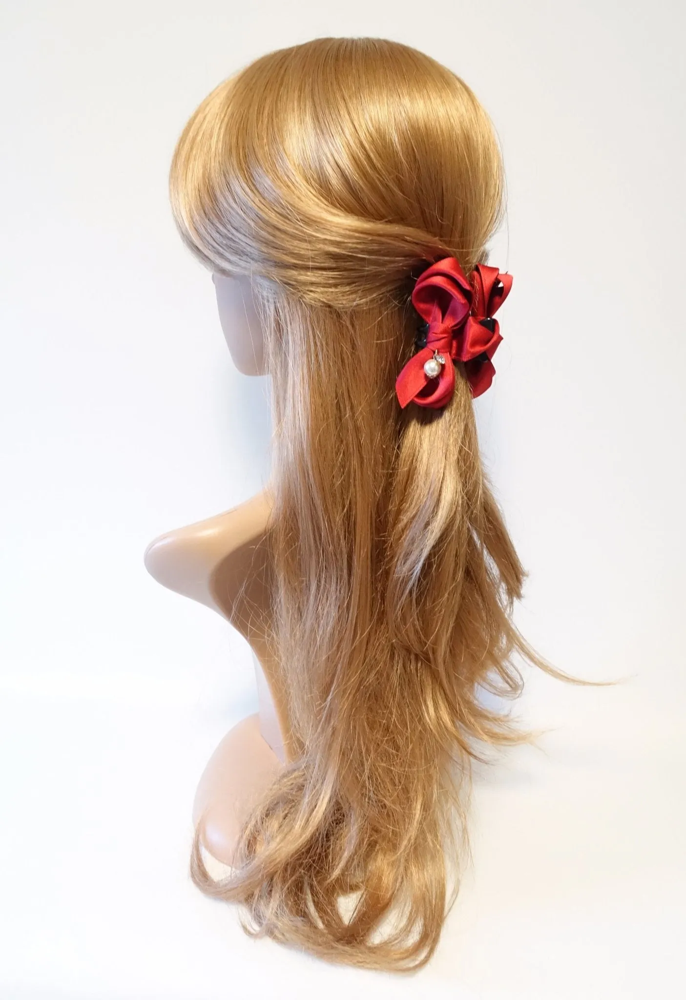 Handmade Satin Bow Mini Hair jaw Claw Clip Women Hair Accessories Small Hair Claw