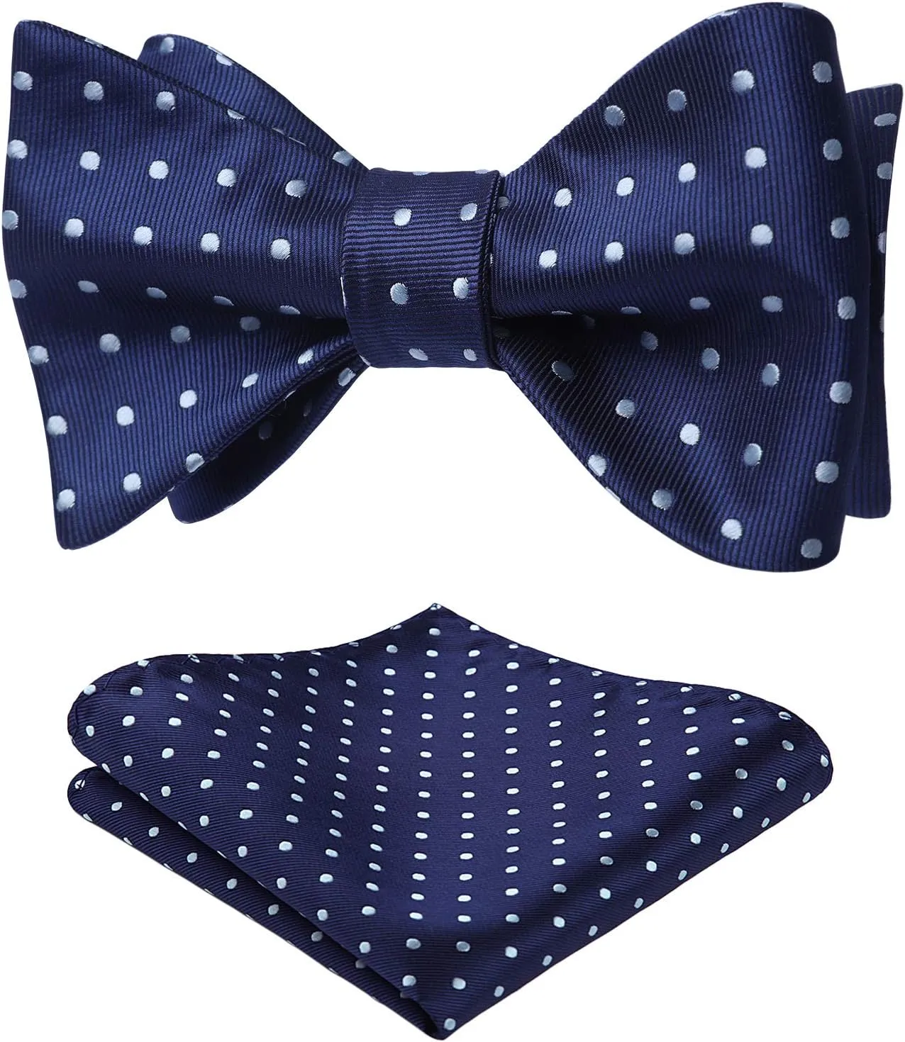 HISDERN Bow Ties for Men Polka Dot Selftie Bowtie and Pocket Square Classic Business Tuxedo Wedding Bowties Handkerchief