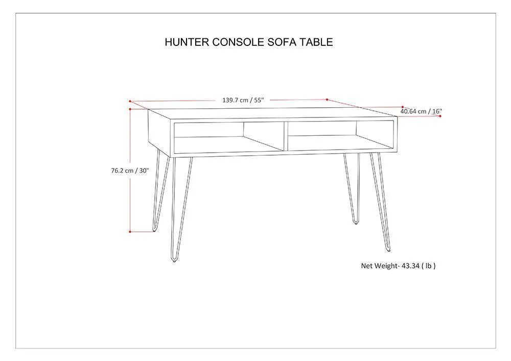 Hunter Console Sofa Table in Mango