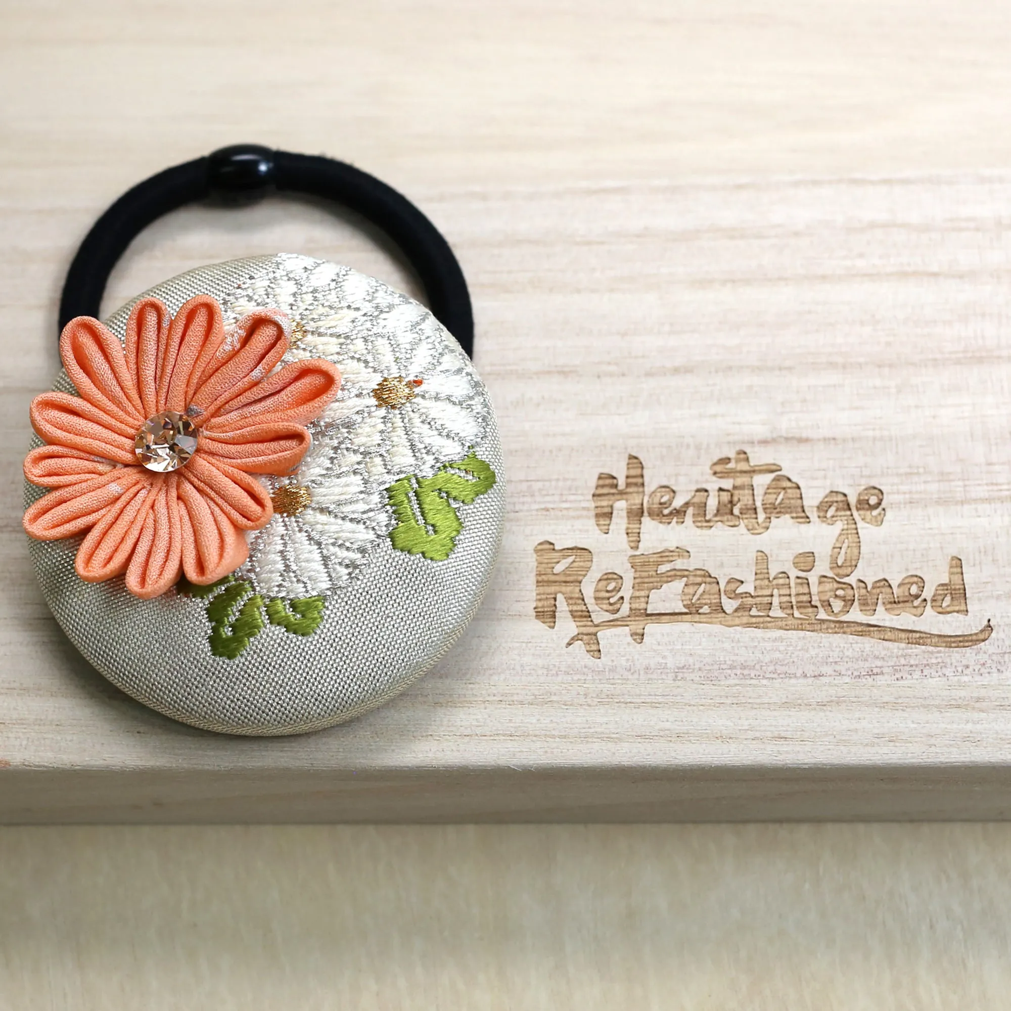 Kimono Silk Flower Hair Tie | Chrysanthemum