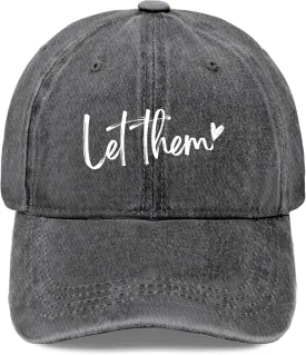 Let Them Funny hat for Men Funny Vintage Cotton Washed Baseball Caps Adjustable Dad Hat Crazy