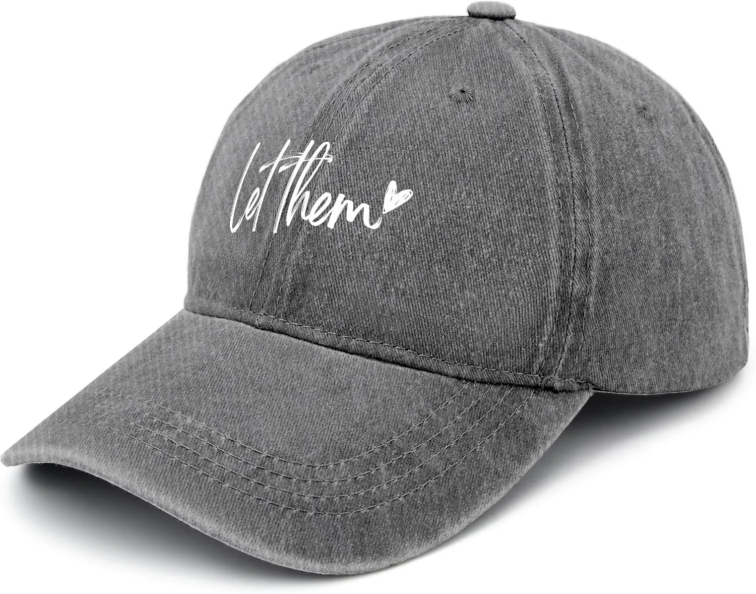 Let Them Funny hat for Men Funny Vintage Cotton Washed Baseball Caps Adjustable Dad Hat Crazy