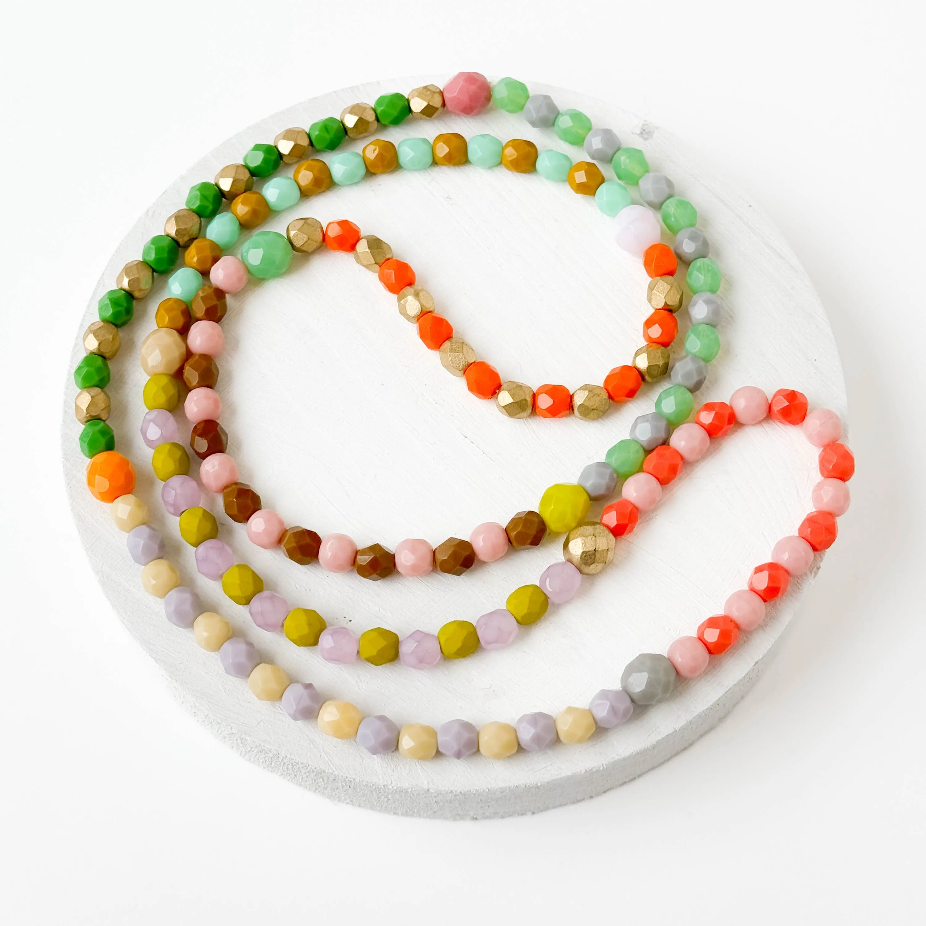 Long Beaded Pastel Necklace - WS