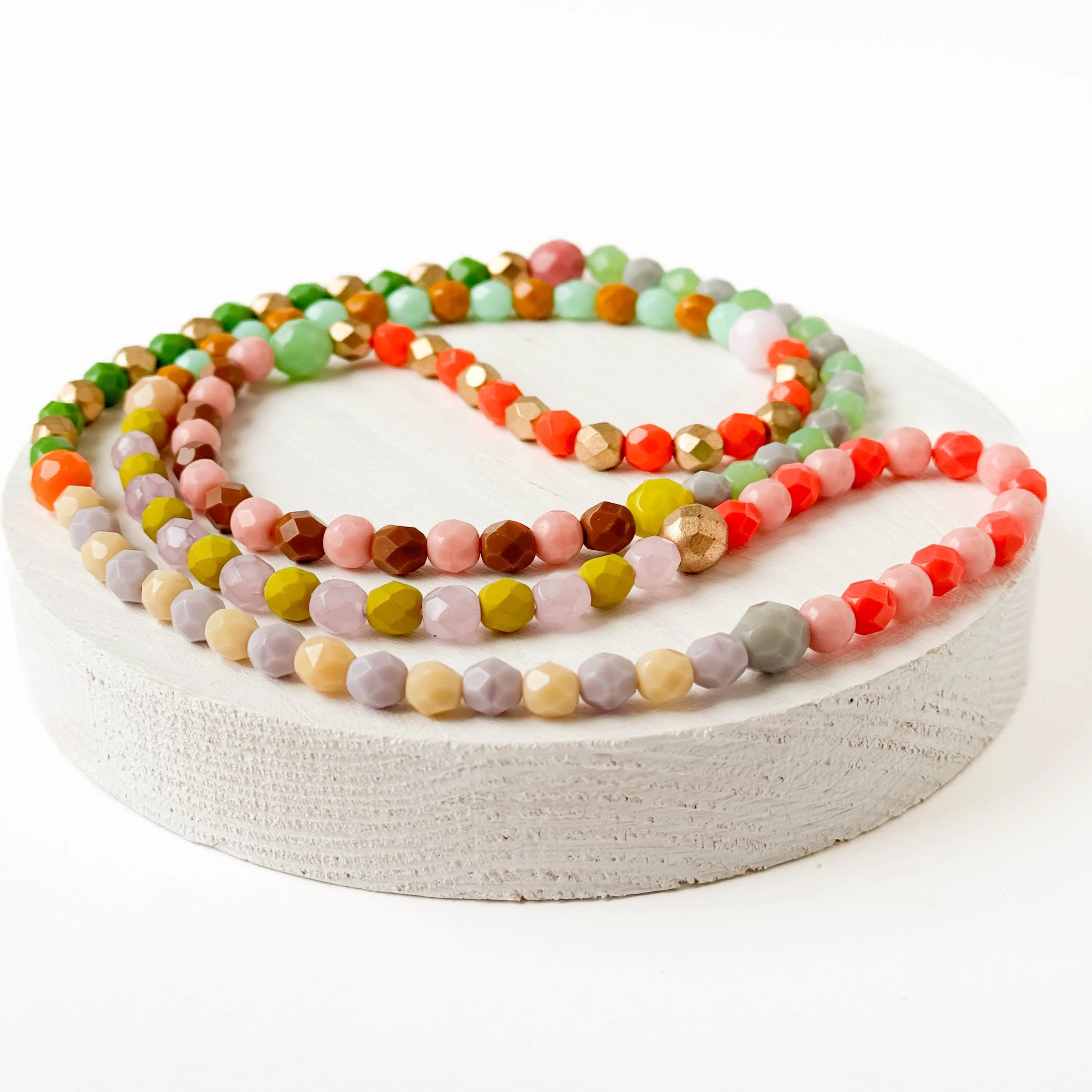 Long Beaded Pastel Necklace - WS