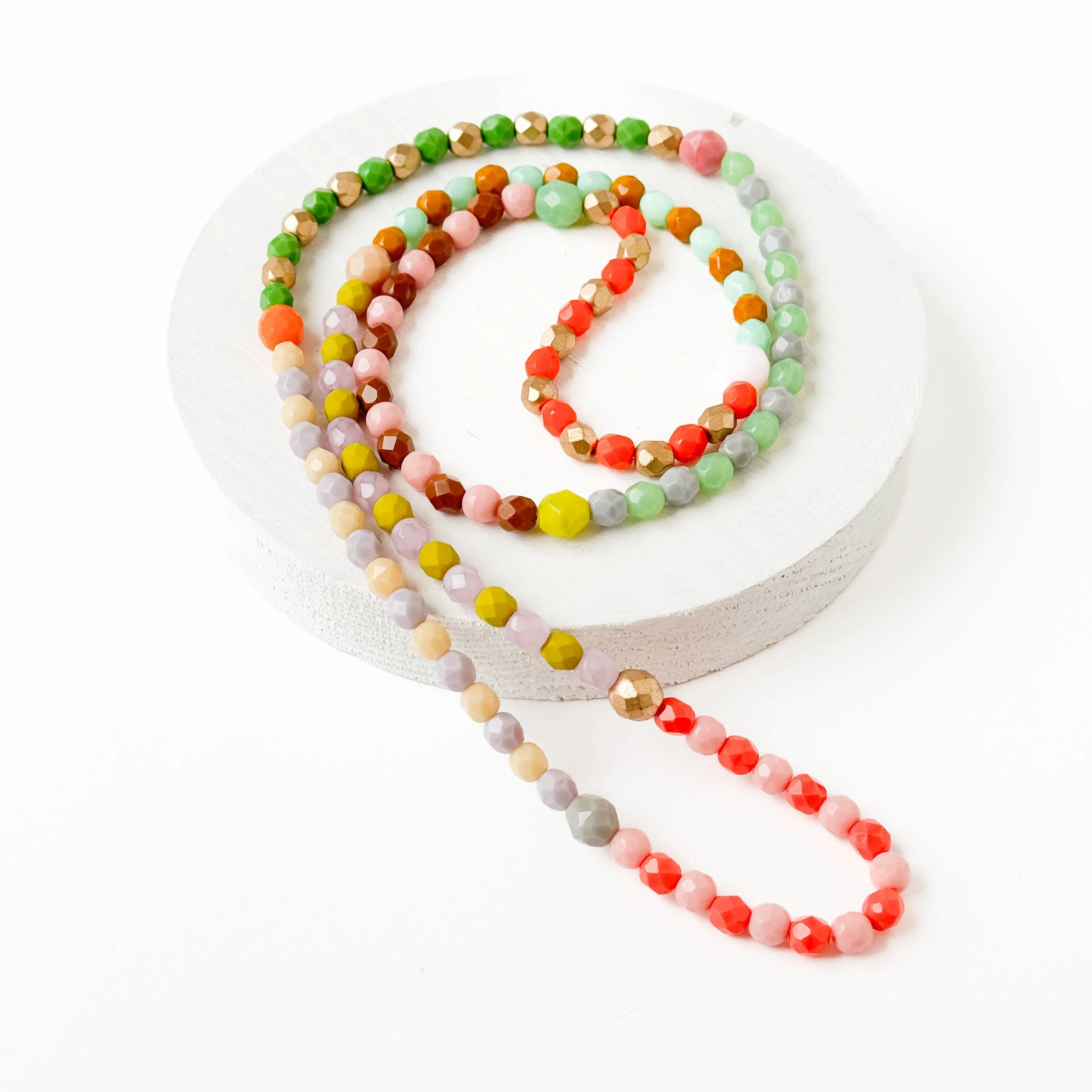Long Beaded Pastel Necklace - WS