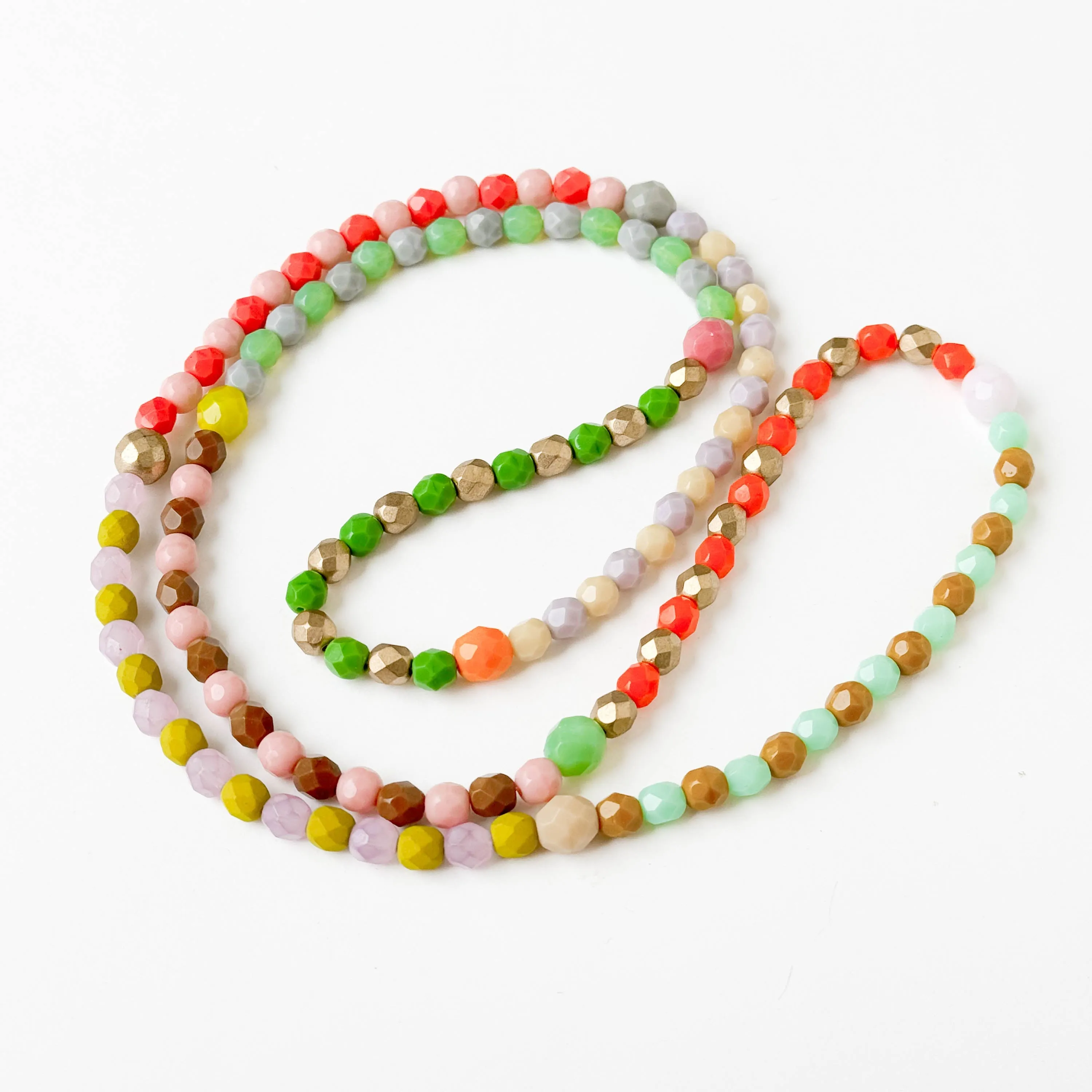 Long Beaded Pastel Necklace - WS