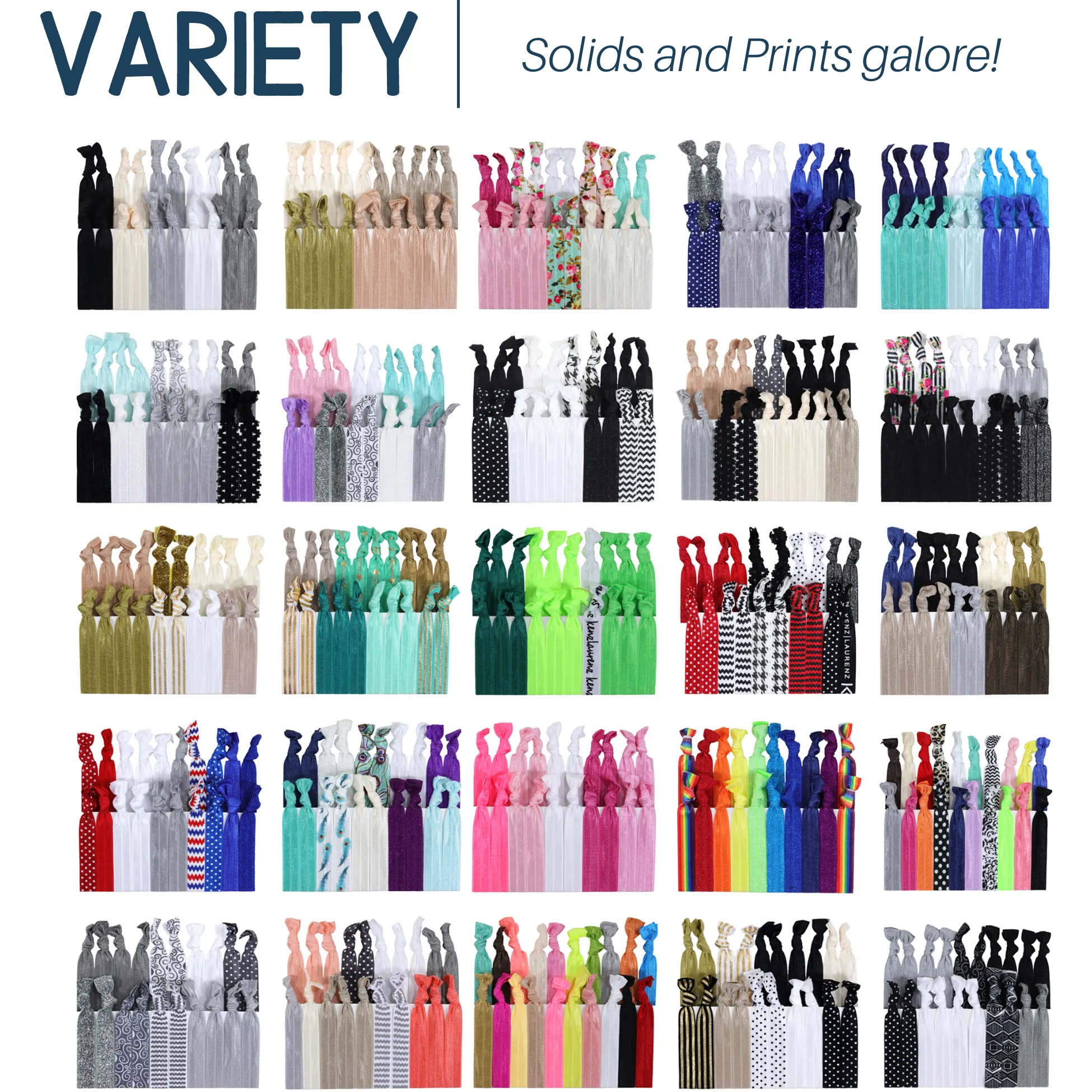Neon Orange Ribbon Hair Ties - 100 Pack