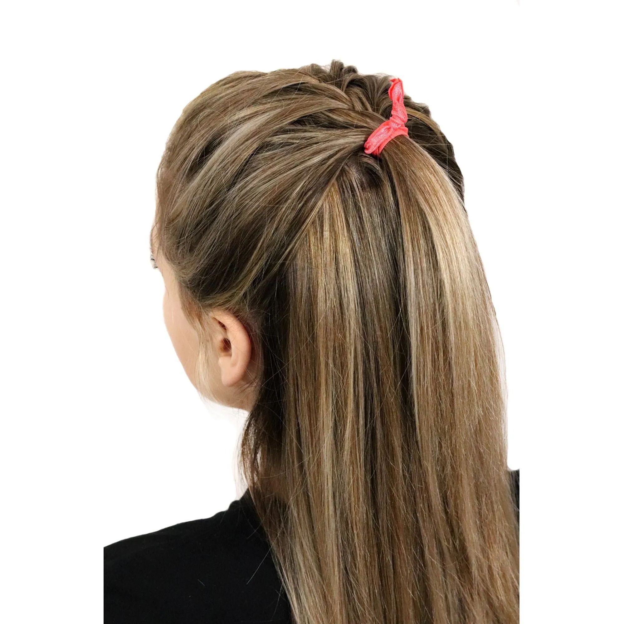 Neon Orange Ribbon Hair Ties - 100 Pack