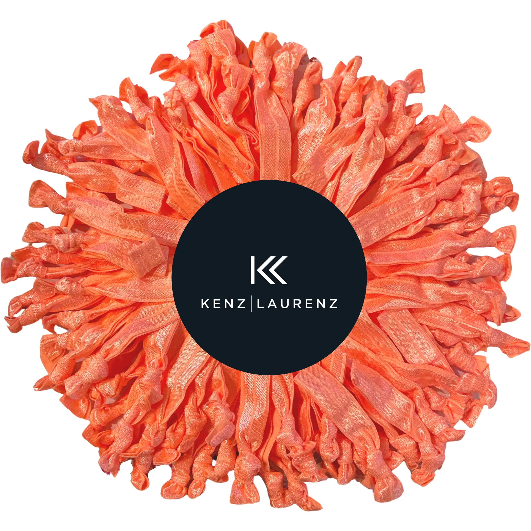 Neon Orange Ribbon Hair Ties - 100 Pack
