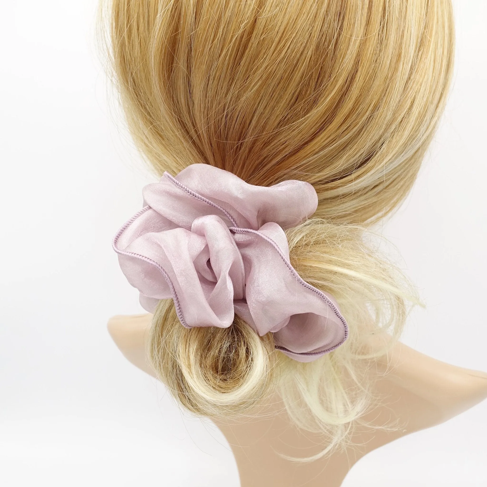 organza basic scrunchies interlocked trim hair tie women hair accessories