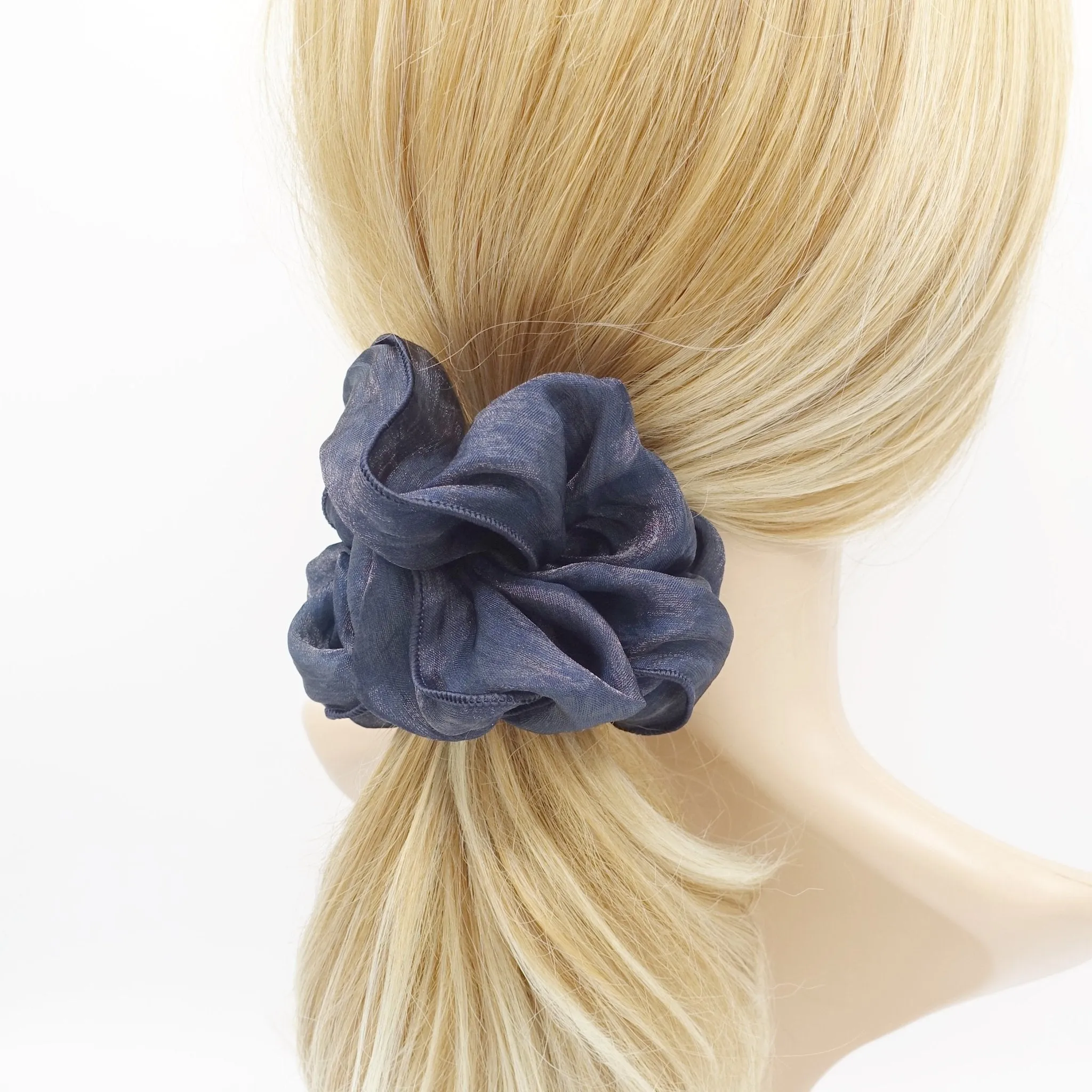 organza basic scrunchies interlocked trim hair tie women hair accessories