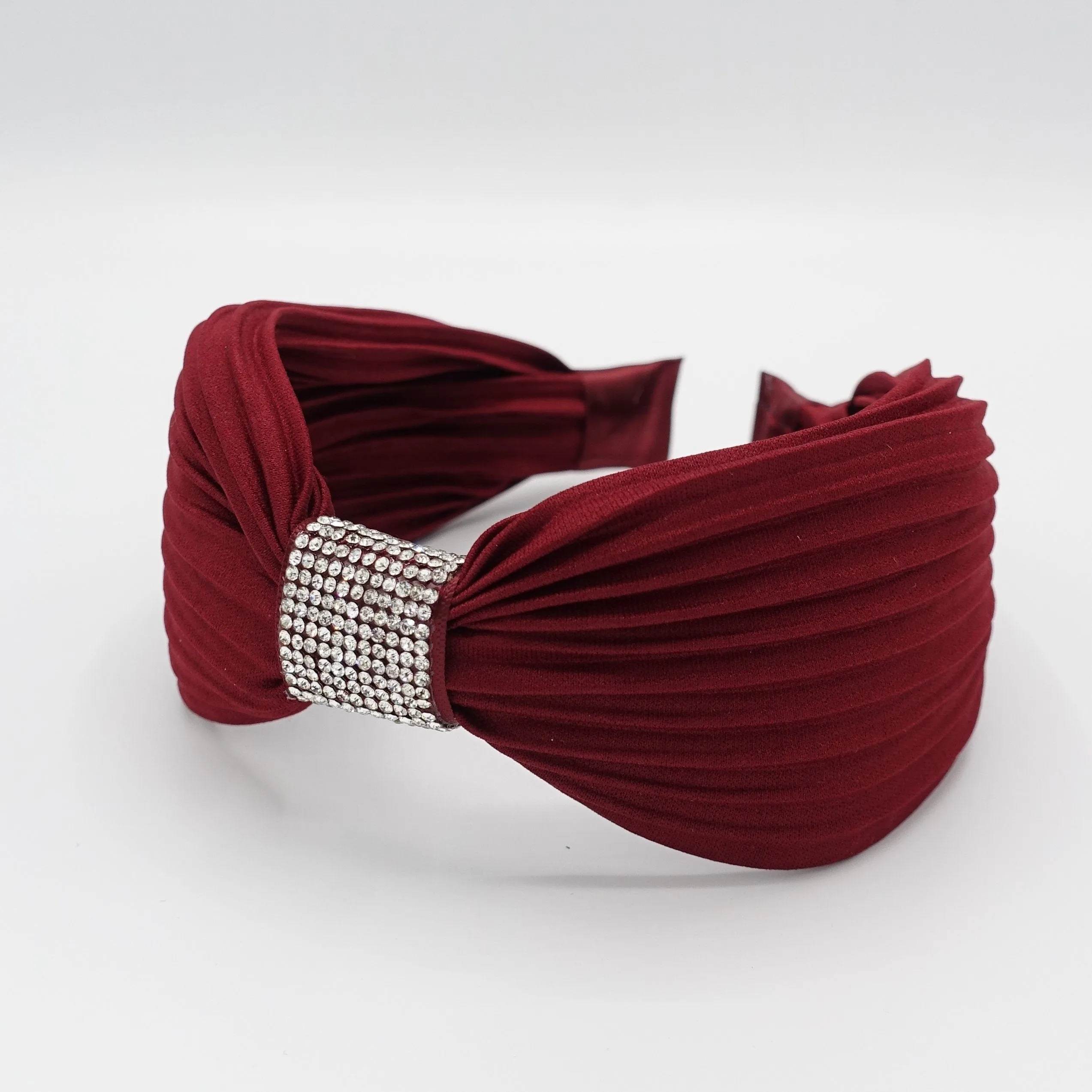 pleated headband rhinestone decorated hairband woman hair accessory