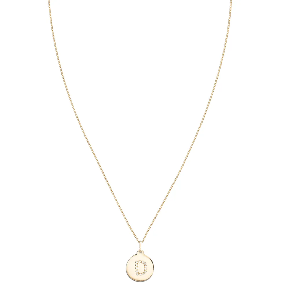 "D" Alphabet Charm Pavé Diamonds