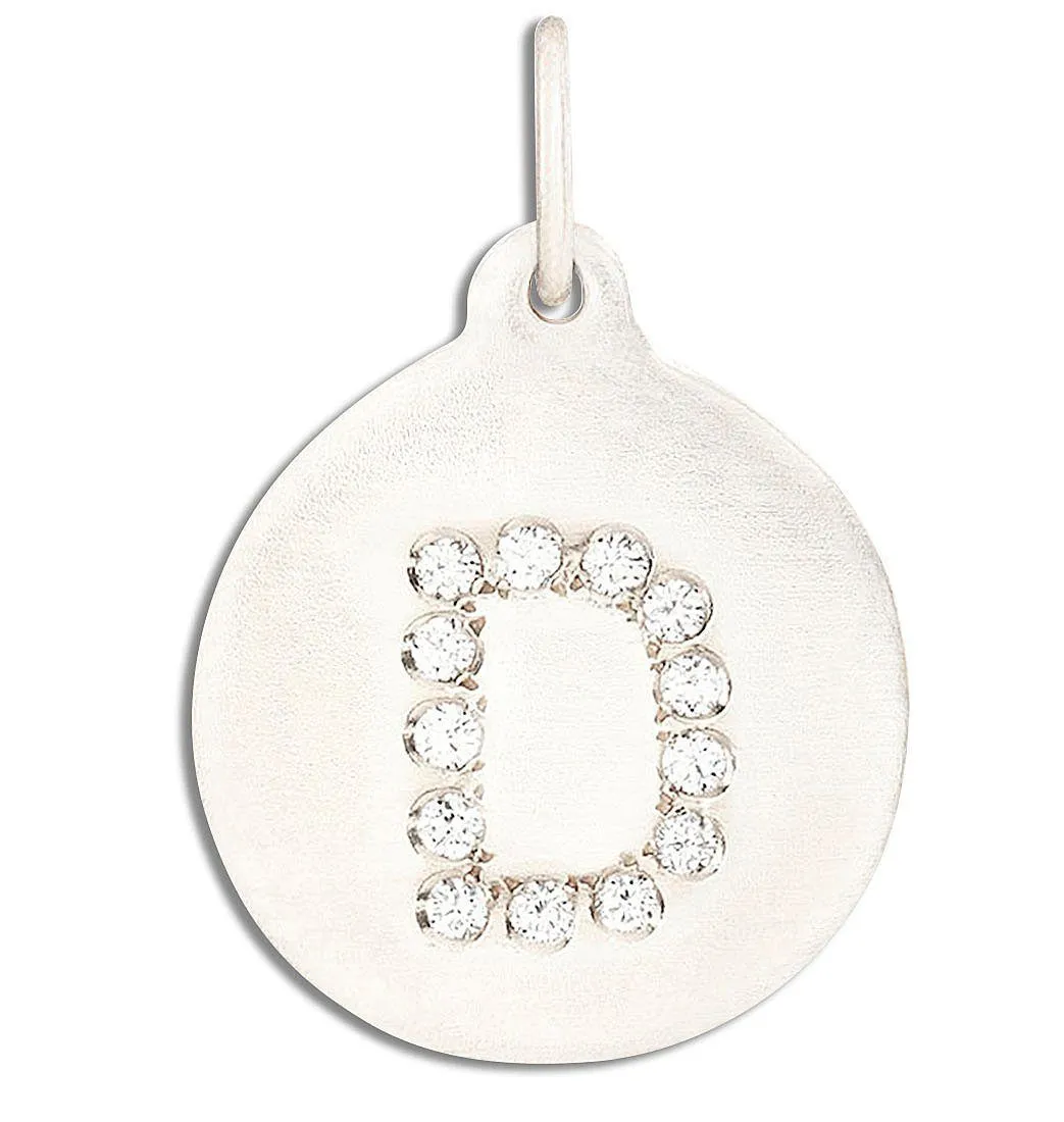 "D" Alphabet Charm Pavé Diamonds