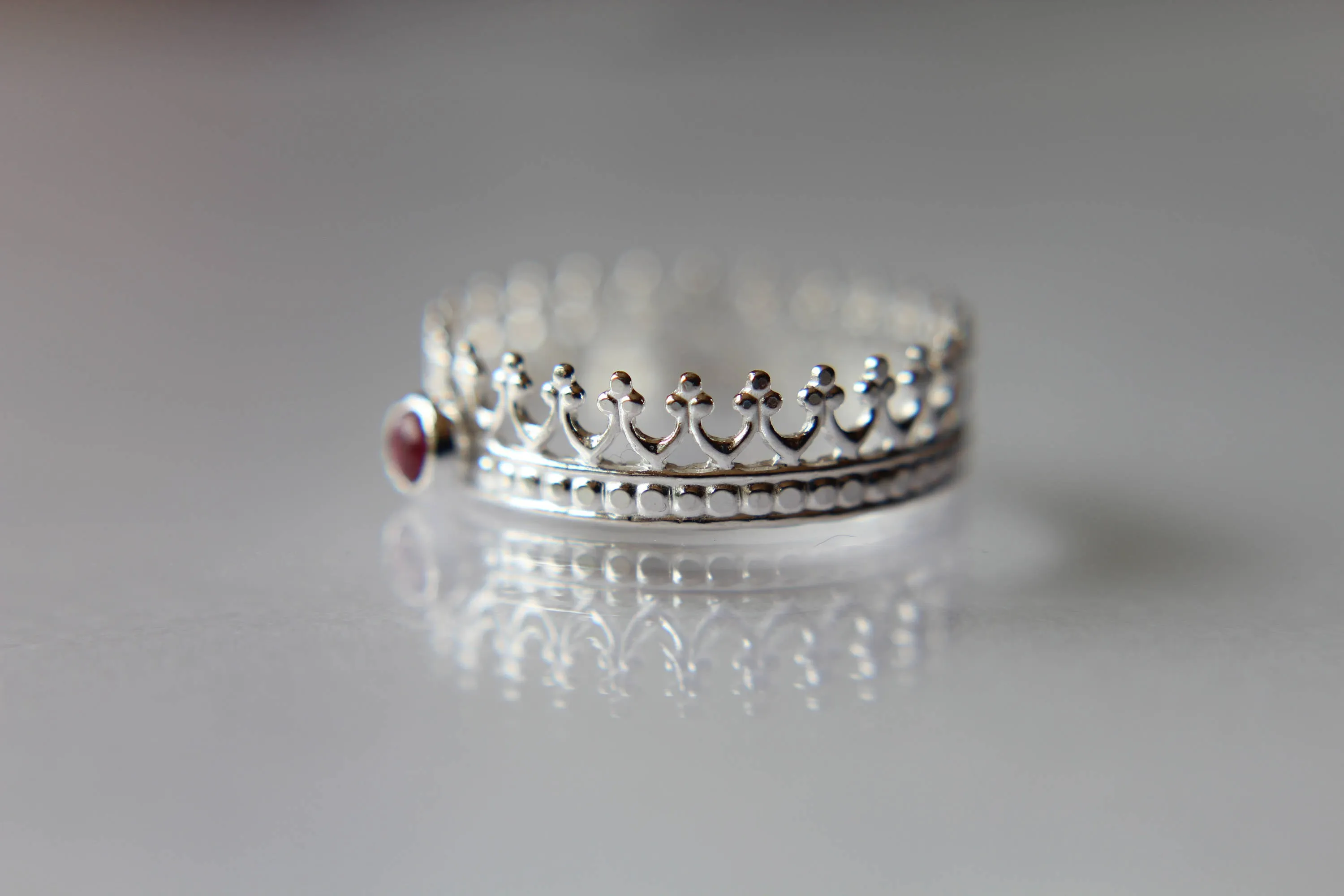 Ruby Crown Ring, Wedding Band, Engagement Ring, Princess Ring, Promise Ring, Simple Gift, Ruby Crown Ring, Ruby Birthstone, Genuine, Gift